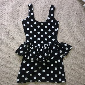 Forever 21 Polka Dot Peplum Dress